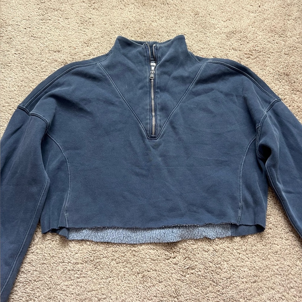 Abercrombie cropped quarter zip